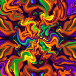An abstract representation of color inversion, showcasing a vivid contrast between bright and dark elements, with swirling patterns and shapes blending seamlessly in a kaleidoscope effect