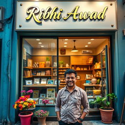 A vibrant storefront showcasing a unique business named 'Ribhi Awad'