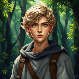 A captivating fantasy book cover inspired by Greek mythology, featuring a character who is the son of Hermes