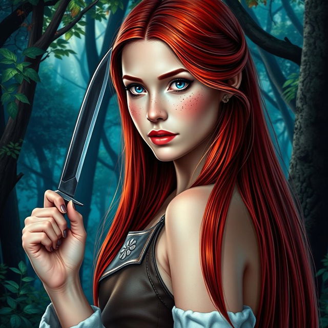 A fantasy book cover featuring a 17-year-old female character, the daughter of Aphrodite, with striking blue eyes and long, straight red hair that cascades down her back