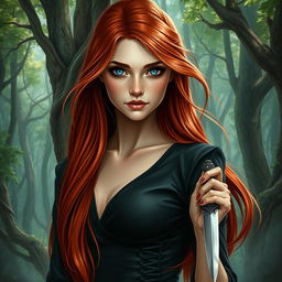 A fantasy book cover featuring a 17-year-old female character, the daughter of Aphrodite, characterized by her stunning blue eyes and long, straight red hair that flows elegantly