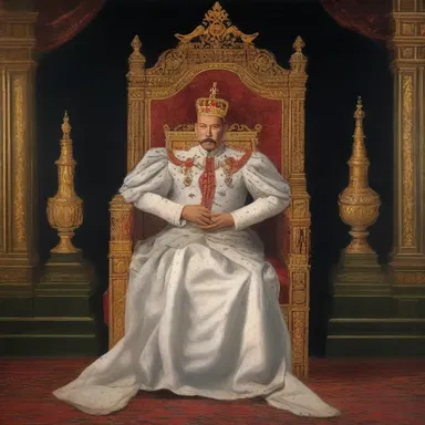 The painting symbolizes a monarch's decision to abdicate the throne and pursue a life of solitude.
