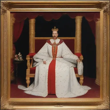 The painting symbolizes a monarch's decision to abdicate the throne and pursue a life of solitude.
