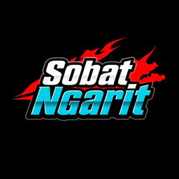 A vibrant design featuring the phrase 'Sobat Ngarit' in a dynamic racing font, inspired by motorcycle racing team aesthetics