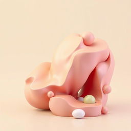 A medium-quality 3D render of the provided image, as if freshly created from a graphic design software