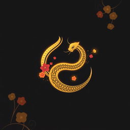 An elegant snake logo designed for the Chinese New Year, created in a sleek vector style