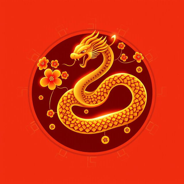 An elegant snake logo designed for the Chinese New Year, created in a sleek vector style