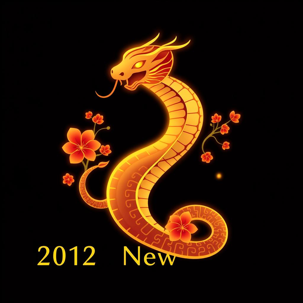 An elegant snake logo designed for the Chinese New Year, created in a sleek vector style
