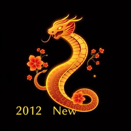 An elegant snake logo designed for the Chinese New Year, created in a sleek vector style