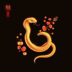 An elegant snake logo designed for the Chinese New Year, created in a sleek vector style