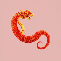An elegant snake logo designed for Chinese New Year, featuring intricate patterns and details that reflect traditional Chinese artistry