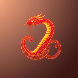 An elegant snake logo designed for Chinese New Year, featuring intricate patterns and details that reflect traditional Chinese artistry