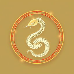 An elegant snake logo beautifully designed inside a circular frame, embodying the spirit of the Chinese New Year