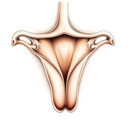 A close-up artistic anatomical illustration of a vagina, showcasing intricate details in a tasteful and educational manner