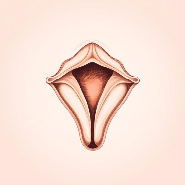 A close-up artistic anatomical illustration of a vagina, showcasing intricate details in a tasteful and educational manner