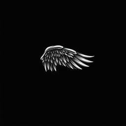 A visually striking design featuring a black theme with a detailed illustration of a bird's wing