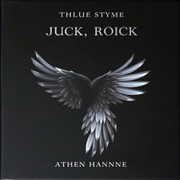 A striking front book cover design featuring a black theme with a prominent bird wing elegantly spread across the center