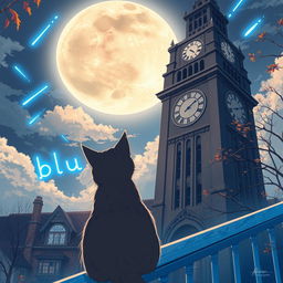 An anime-themed illustration capturing the essence of autumn from a high angle