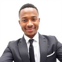 A person taking a photo wearing a sharp, tailored suit, paired with a crisp white shirt and a classic black tie