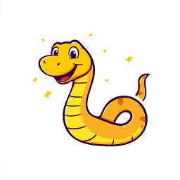A vibrant and playful logo design featuring a cartoon-style snake that is funny and whimsical