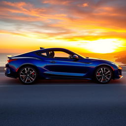 A stunning 2nd generation 4-door sports car, showcasing its sleek and aerodynamic design