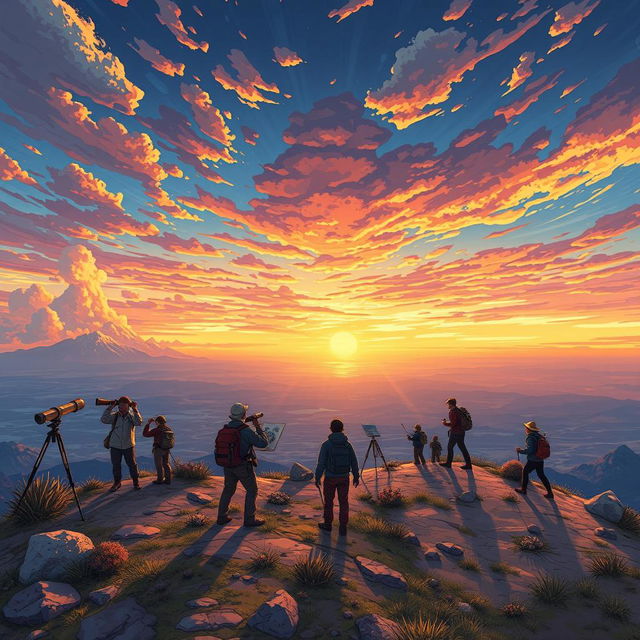 A stunning illustration depicting exploration on a flat Earth