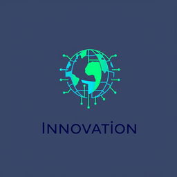 A modern, futuristic logo design that embodies the concept of digital innovation
