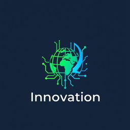 A modern, futuristic logo design that embodies the concept of digital innovation