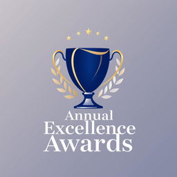 A modern and elegant logo design for an award ceremony, featuring a stylized trophy or medal symbol, with graceful lines and a sophisticated font