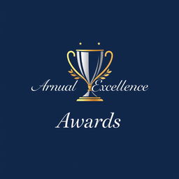 A modern and elegant logo design for an award ceremony, featuring a stylized trophy or medal symbol, with graceful lines and a sophisticated font