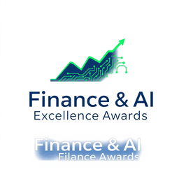 A contemporary and professional logo design for a Finance and AI Recognition Excellence Event, featuring an abstract graphic that combines elements of a financial graph and digital circuitry to represent the synergy between finance and artificial intelligence