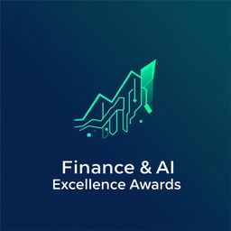 A contemporary and professional logo design for a Finance and AI Recognition Excellence Event, featuring an abstract graphic that combines elements of a financial graph and digital circuitry to represent the synergy between finance and artificial intelligence