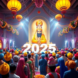 An inspiring and festive scene depicting the celebration of Guru Gobind Singh Jayanti in 2025