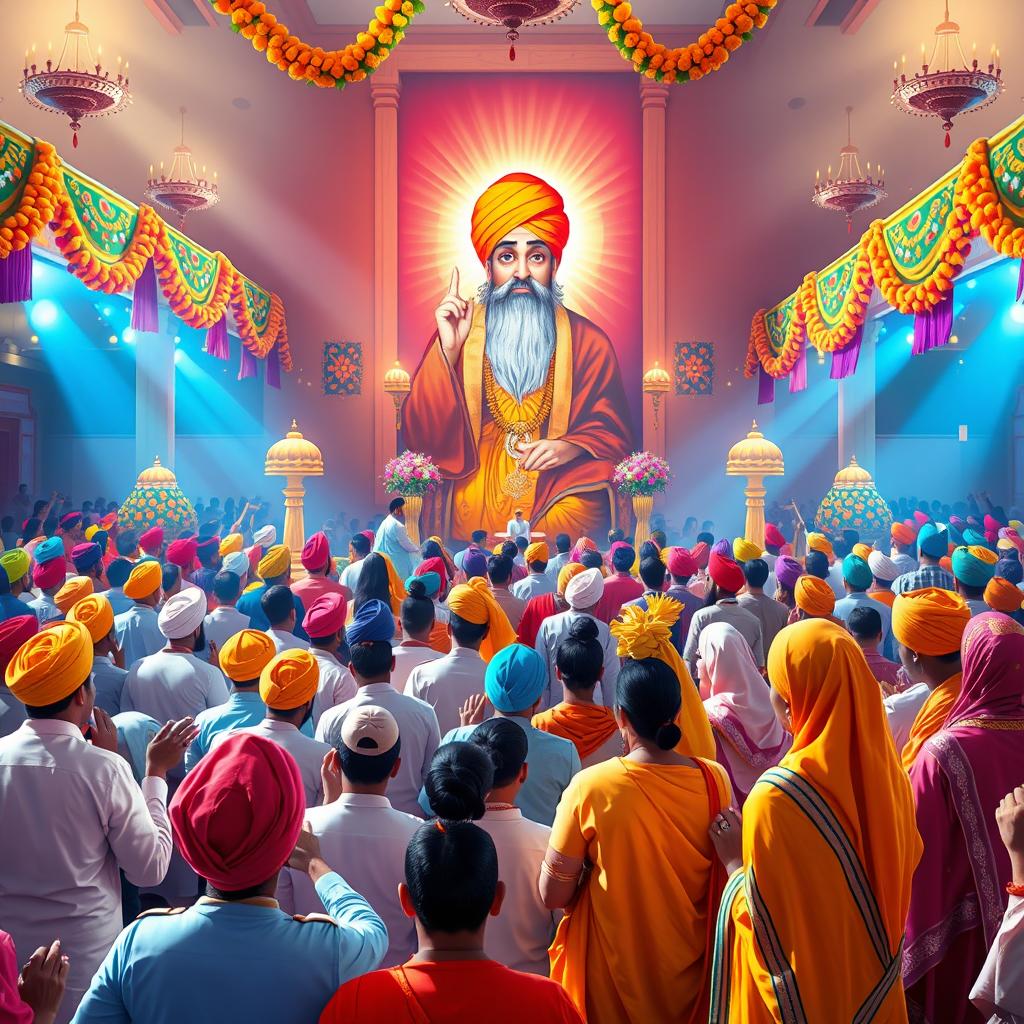 An inspiring and festive scene depicting the celebration of Guru Gobind Singh Jayanti in 2025