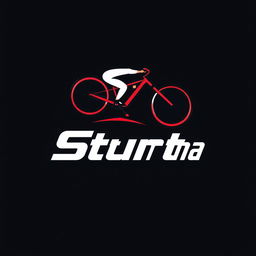 A unique and modern logo design for 'Stunt Arena,' featuring a stylized bicycle performing a stunt