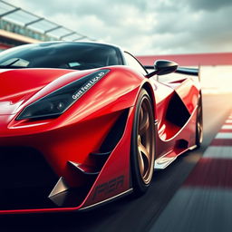 A stunning fusion of the Ferrari 499P and Ferrari SF90 with elements from the Koenigsegg Agera RS and Koenigsegg Jesko