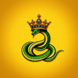 An elegant symbol depicting a coiled serpent adorned with a majestic crown
