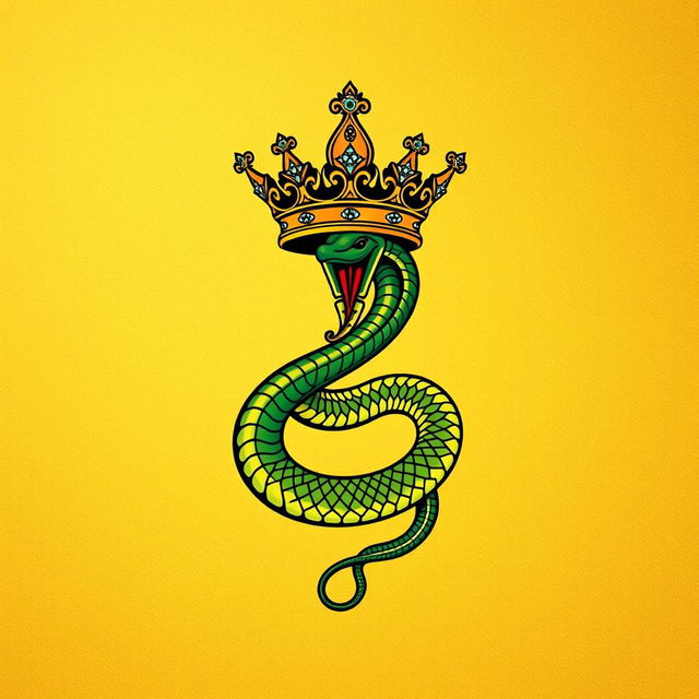 An elegant symbol depicting a coiled serpent adorned with a majestic crown