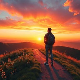 An empowering visual scene illustrating the theme of new beginnings and resilience