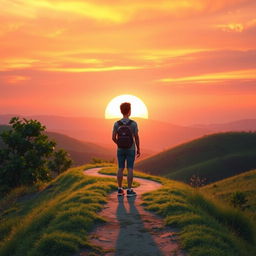 An empowering visual scene illustrating the theme of new beginnings and resilience