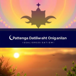 A visually striking Facebook cover photo for the Patenga Catalyst Dawah Organisation that includes a serene yet vibrant background representing peace and unity, with symbols of Islamic faith such as a crescent moon and star subtly integrated into the design