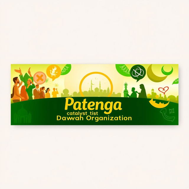 A visually engaging Facebook cover photo for the Patenga Catalyst Dawah Organisation, featuring a vibrant and welcoming design