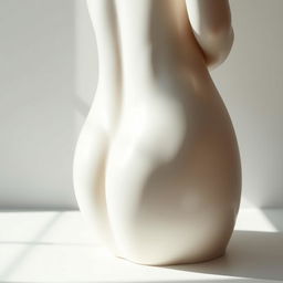 A detailed and artistic depiction of a sculptural piece inspired by the human form, focusing on the curvature and aesthetics of the posterior