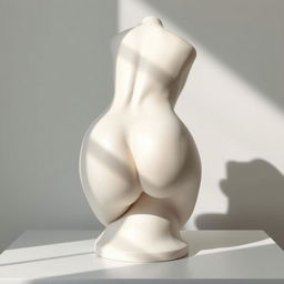 A detailed and artistic depiction of a sculptural piece inspired by the human form, focusing on the curvature and aesthetics of the posterior