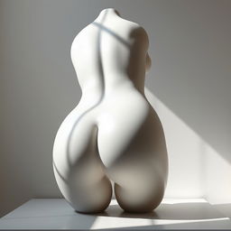 A detailed and artistic depiction of a sculptural piece inspired by the human form, focusing on the curvature and aesthetics of the posterior