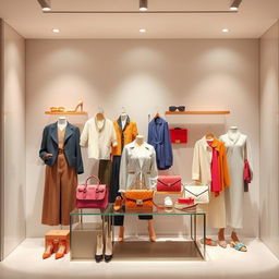 An aesthetically pleasing display of trending fashion items, arranged artistically to captivate potential buyers