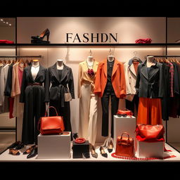 An aesthetically pleasing display of trending fashion items, arranged artistically to captivate potential buyers