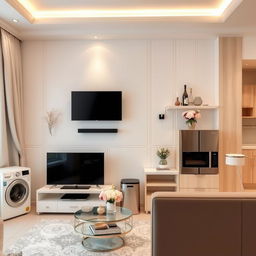 A beautifully arranged living room showcasing high-quality home appliances from Gol Narges