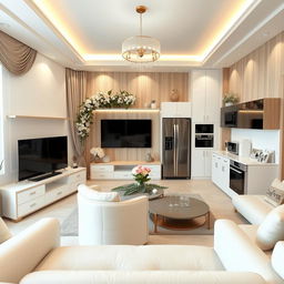 A beautifully arranged living room showcasing high-quality home appliances from Gol Narges