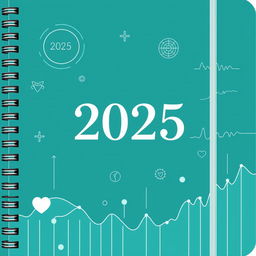 A sleek and modern planner cover for 2025 designed for a technical advisor in the health sector